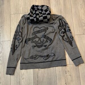 Ed Hardy Turtleneck Sweater in Gray and Black